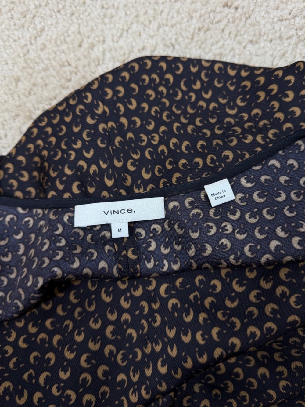 VINCE Star Dot Scoop Neck Tank‎ Maxi Dress Silk/Rayon Blend Sz M - Picture 5 of 12